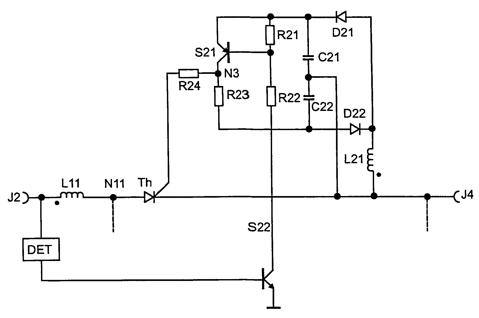 Circuit arrangement for providing a DC operating voltage