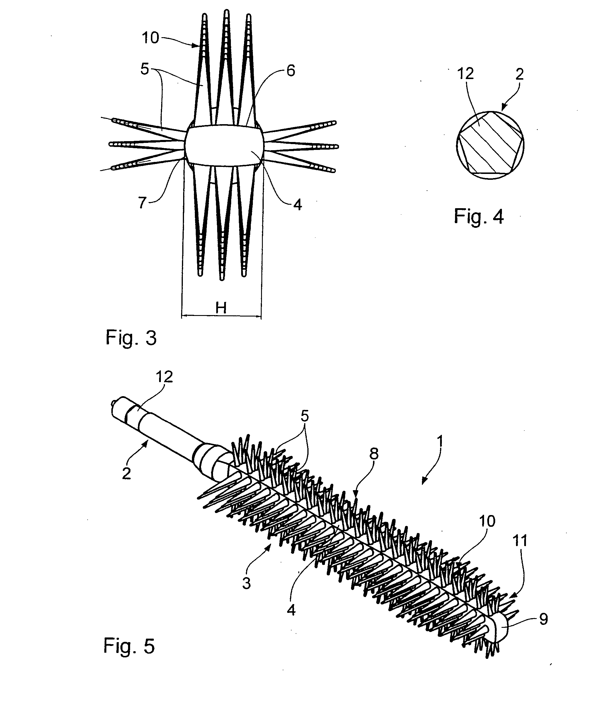 Brush for applying cosmetic substances