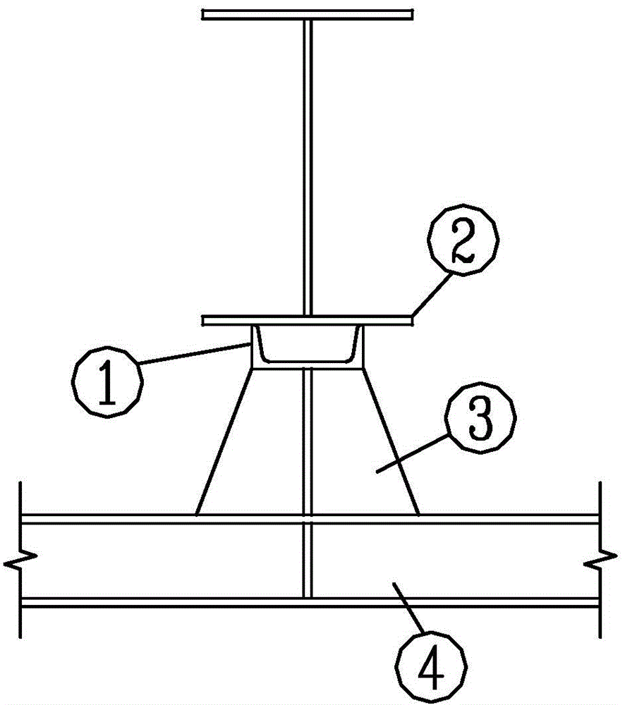 Connection Structure Of Steel Beam Newly Added Below Original Roofing 