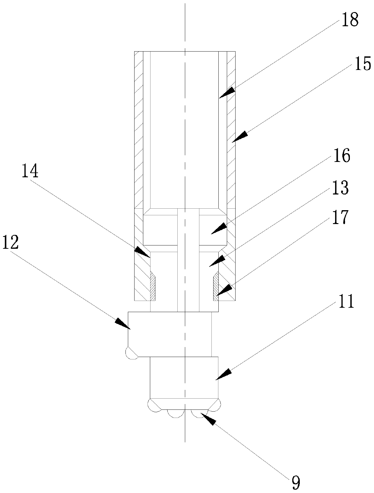 High-pressure jet grouting pile hole leading construction integrated device and construction method thereof