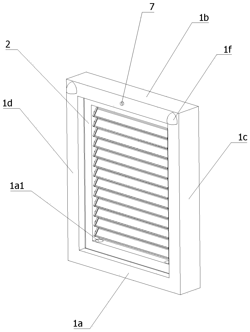 Curtain wall glass frame structure with building curtain wall ventilation function
