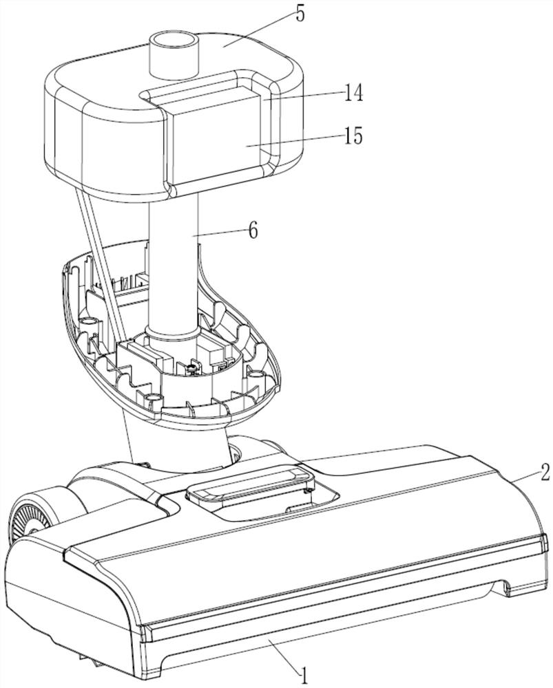 Dust collector floor brush with motor self-cooling function