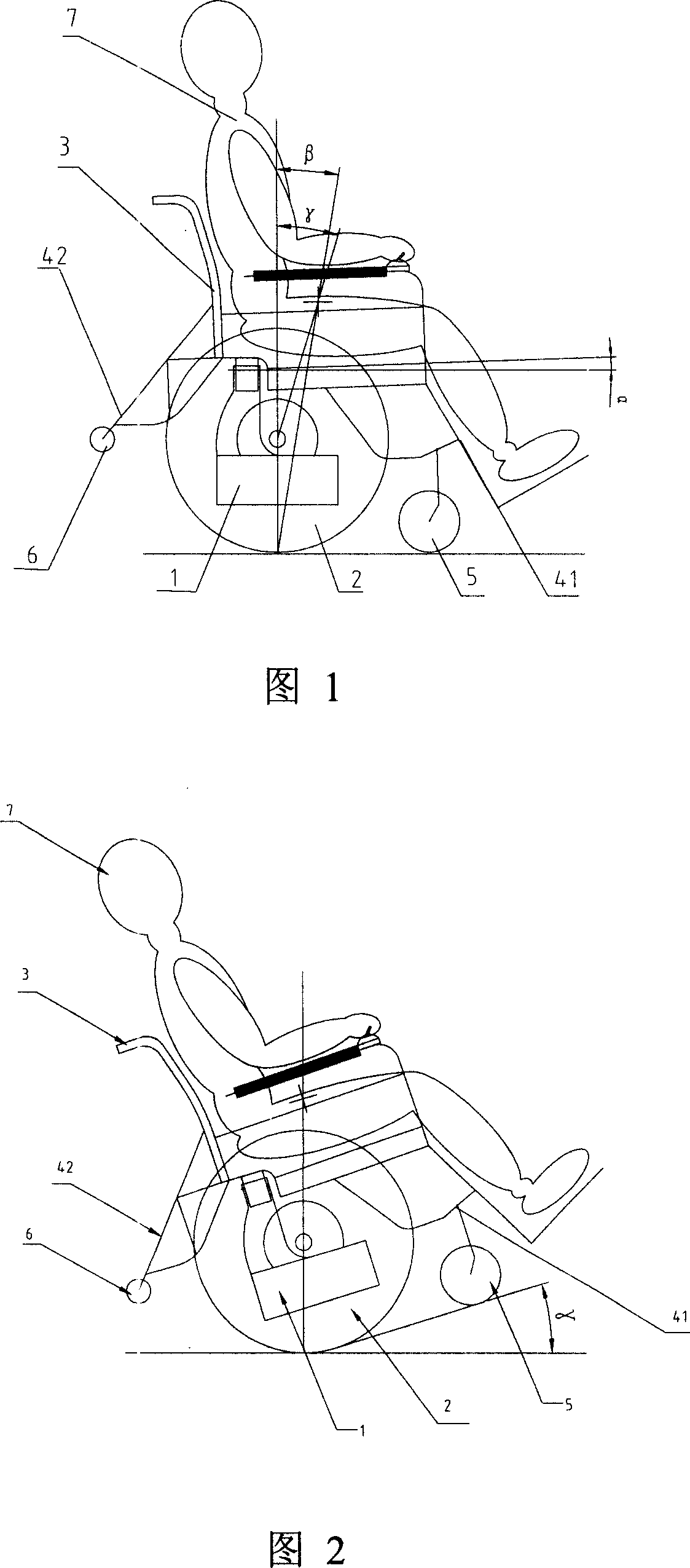 Self-balanced electrical driving wheel chair with wheels for guarding against up face aback