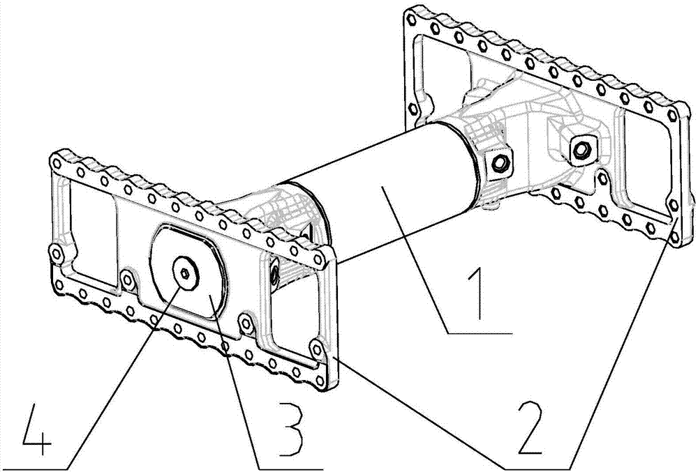 Balanced suspension beam assembly with integrated air reservoir function