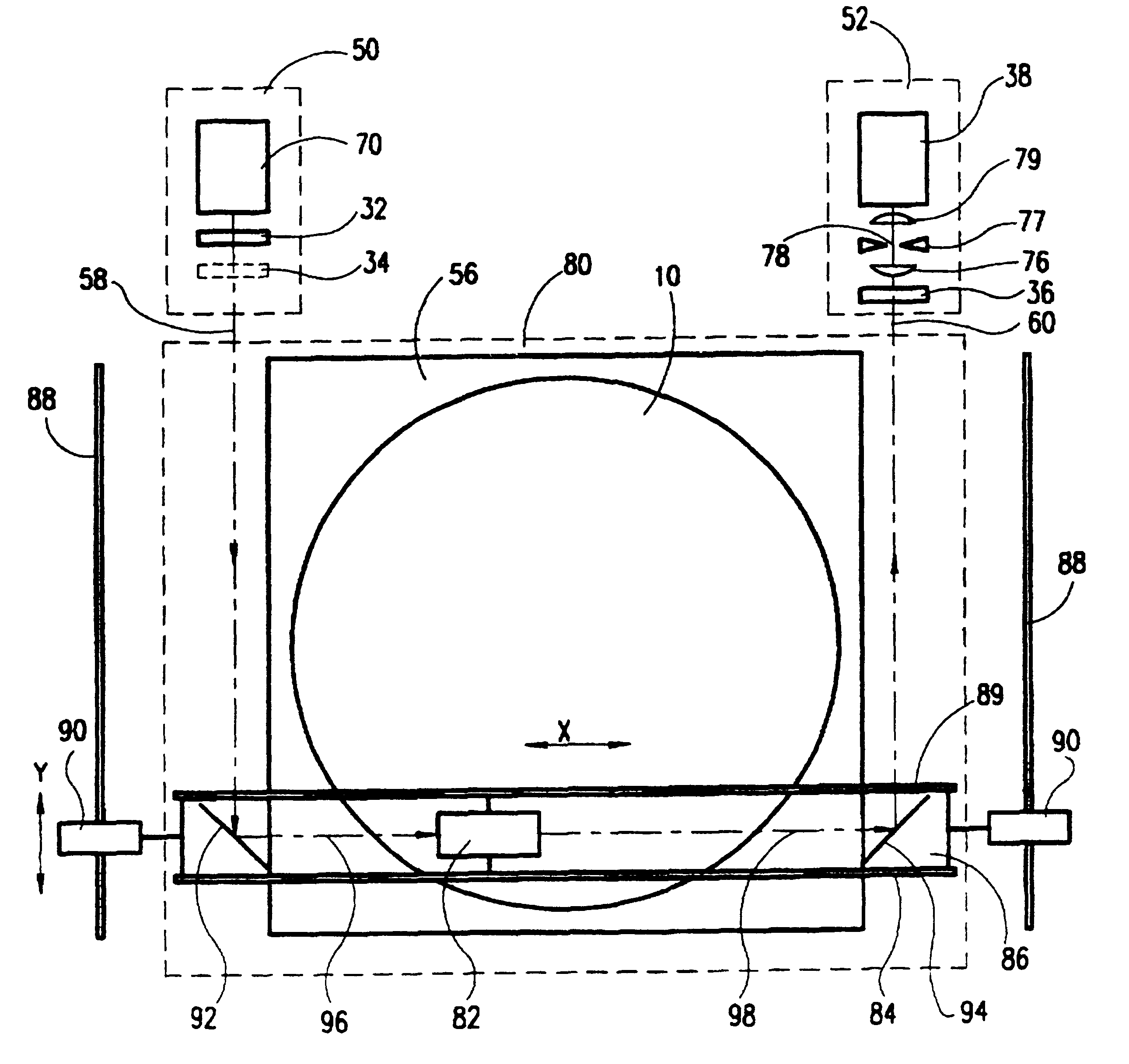 Two-dimensional beam deflector