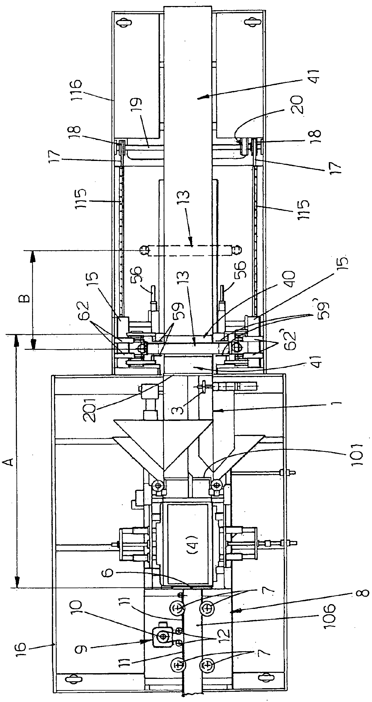 Wrapping machine for single or grouped and/or stacked products, in packs of thermoplastic material obtained from film unwound from a reel and related operating method