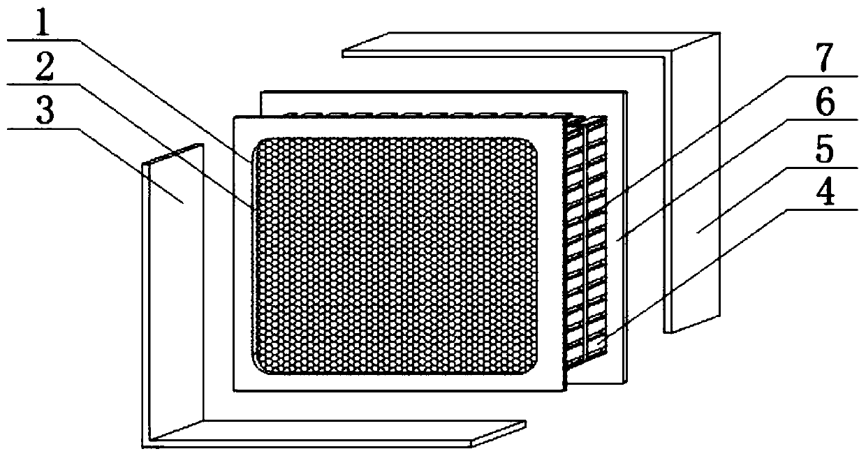 Composite all-welded aluminum honeycomb core waveguide window and production process thereof