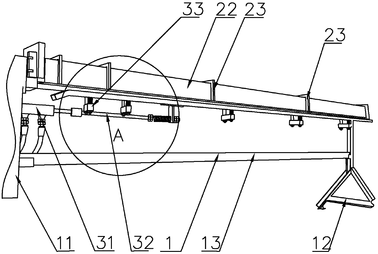 Automatic blanking device of full-automatic steel bar straightening cutting and hooking all-in-one machine