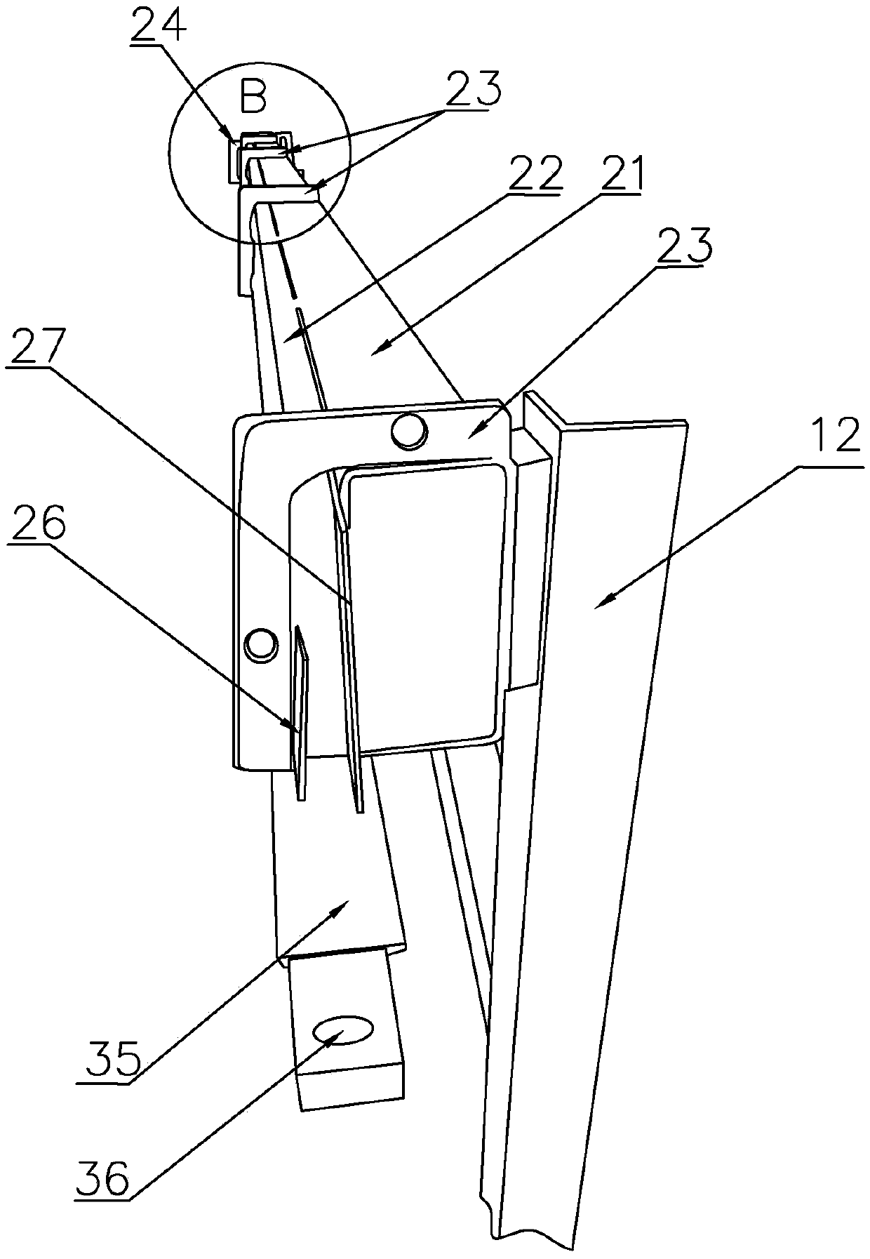 Automatic blanking device of full-automatic steel bar straightening cutting and hooking all-in-one machine