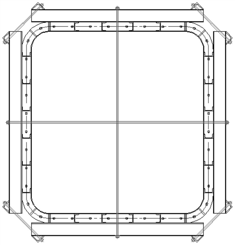 Bridge rectangular pier column template positioning detection method and detection system