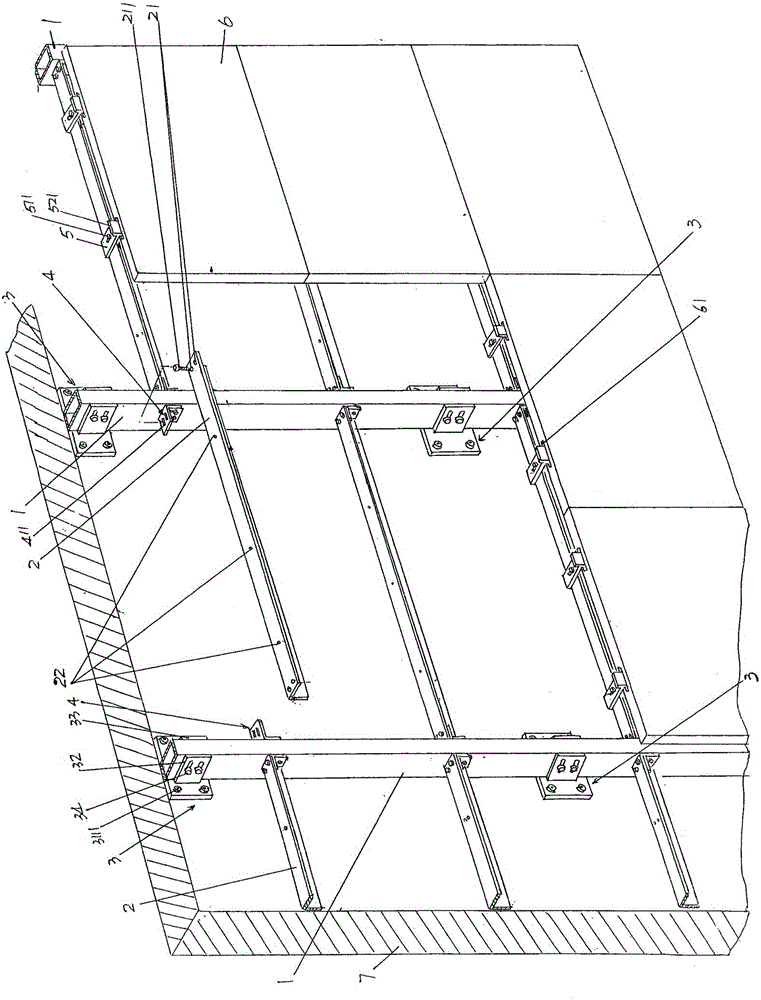 Modularized splice type steel keel structure for veneer decoration and construction method thereof
