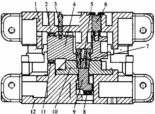 Annular pipe fitting flattening and forming die