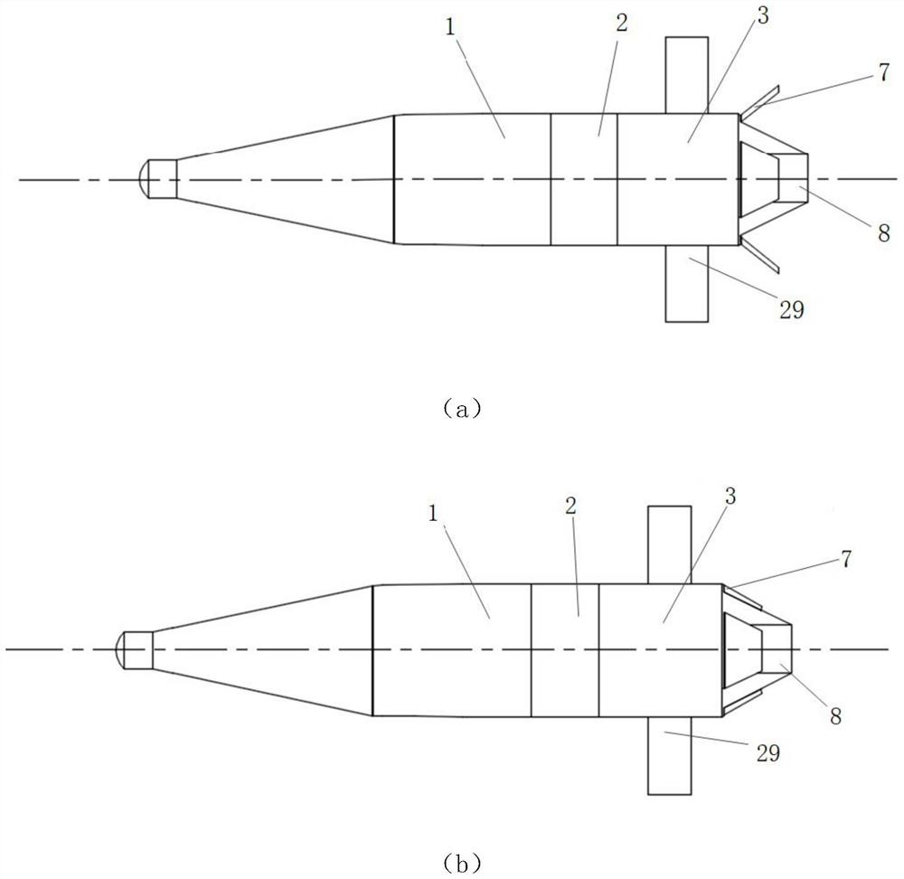 Autonomous separation universal controlled projectile body for 40mm rocket launcher