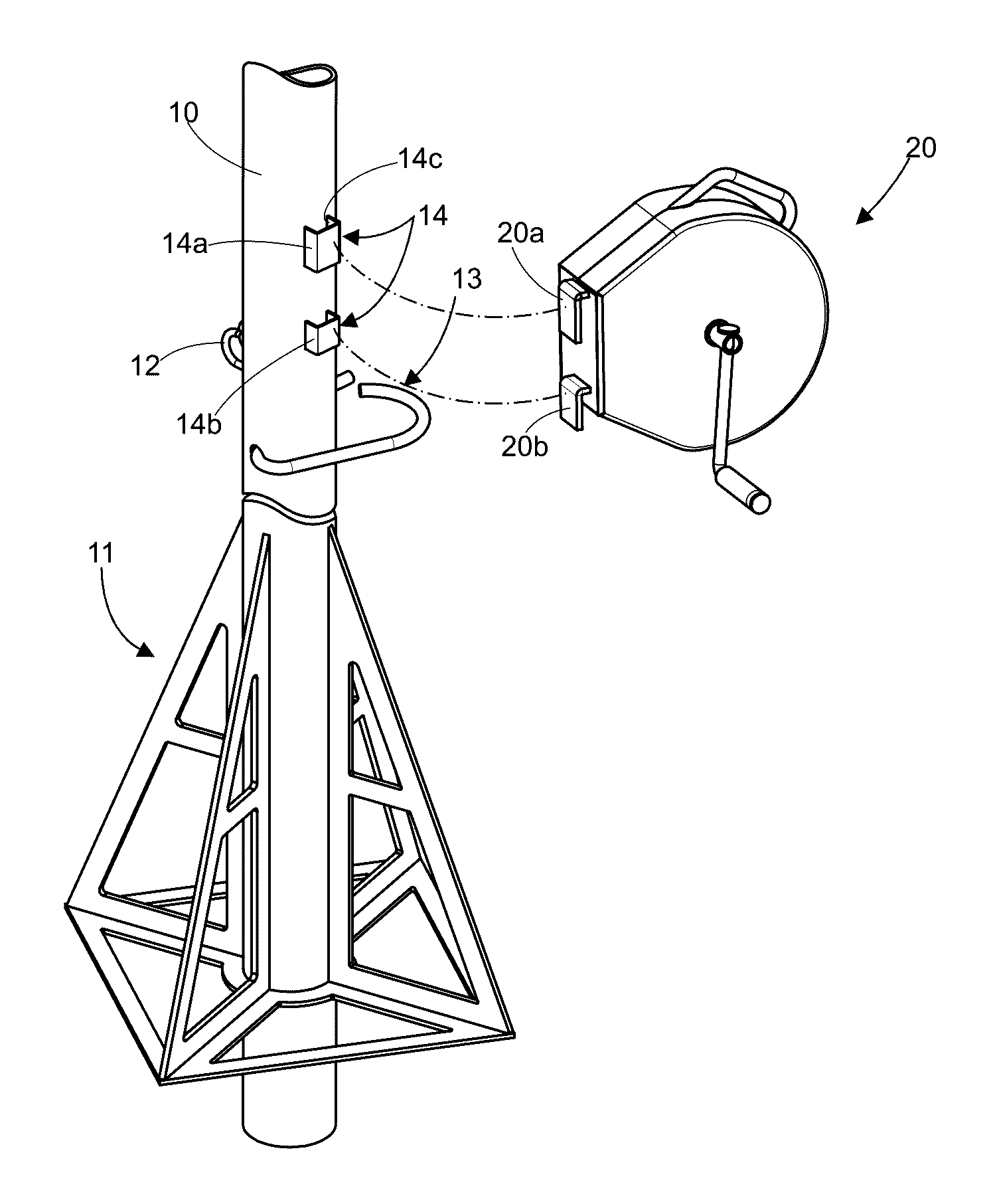 System for assembly of provisional horizontal lifelines