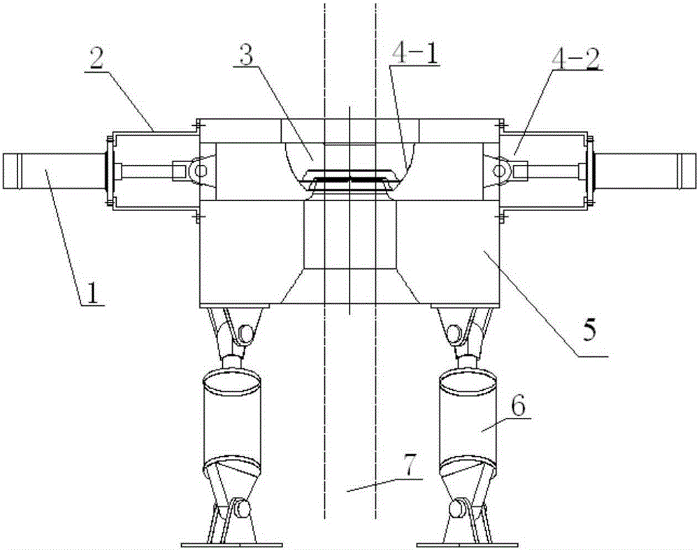 Clamping device for ore conveying pipe laying work in deep-sea mining