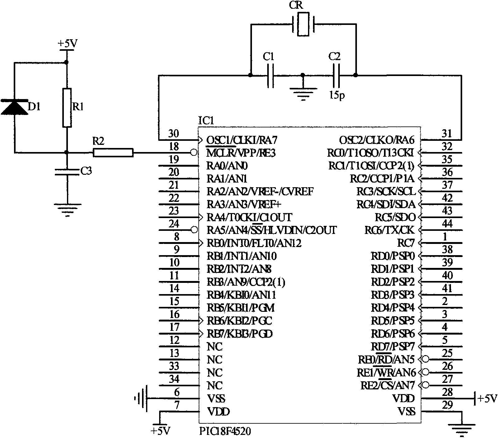 Protective circuit of a control and protection switch