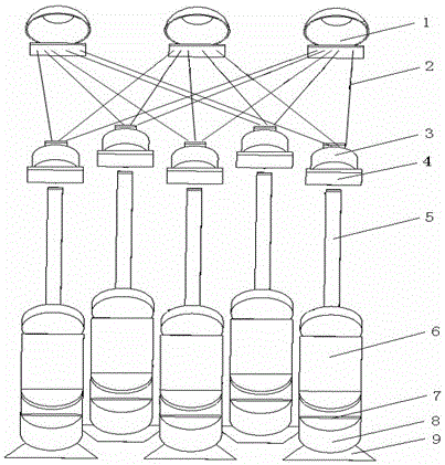 A multi-light source and large field of view splicing lighting system