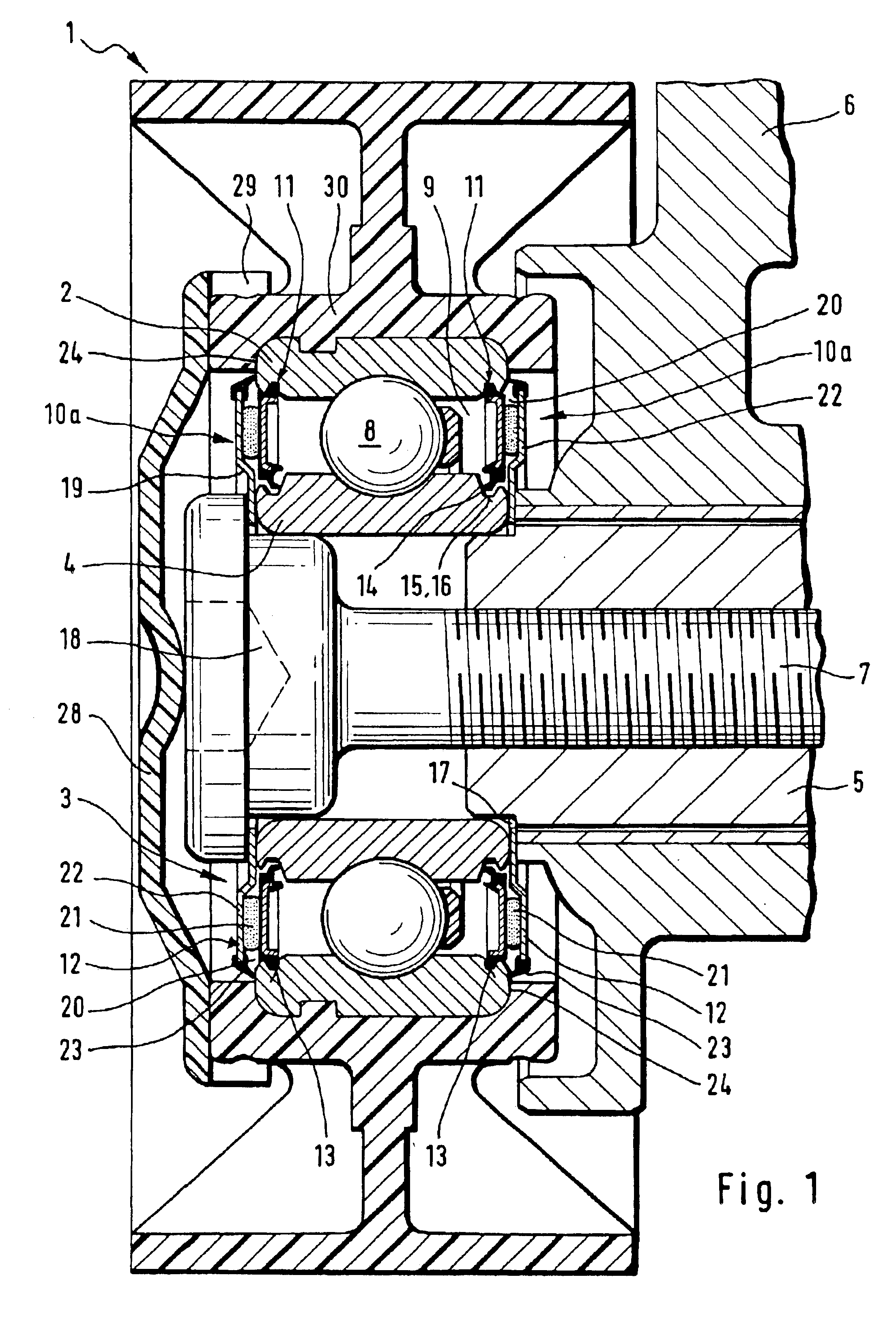 Sealing arrangement for a rolling-contact bearing