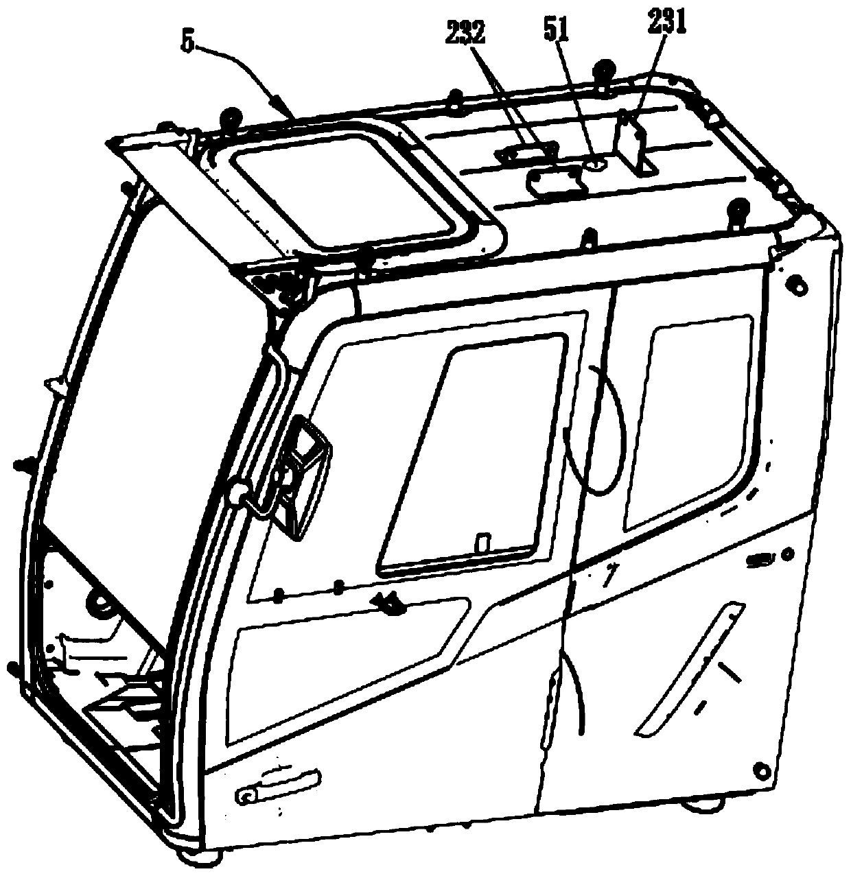 Vehicle-mounted navigation system mounting structure and engineering machine