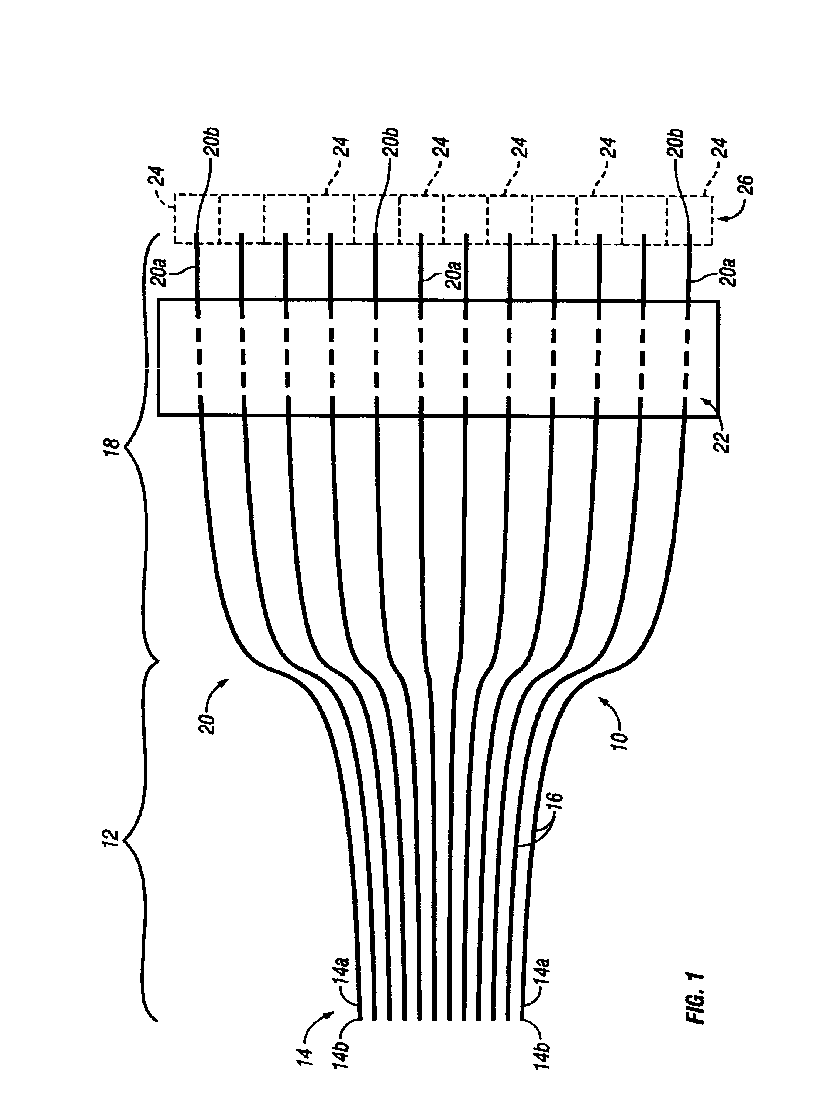 Parallel fiber-fan-out optical interconnect for fiber optic system