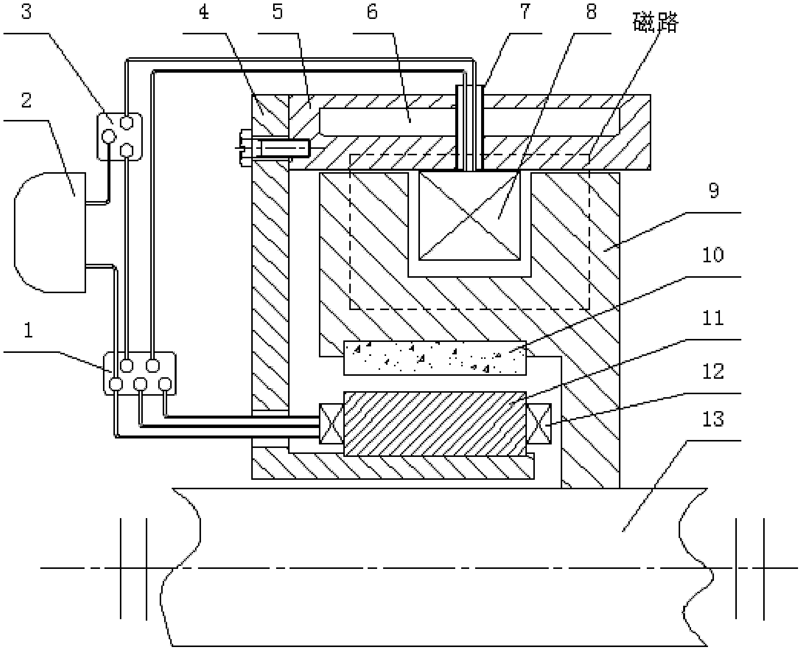 Liquid cooling self-excitation type eddy current retarder with salient pole structure