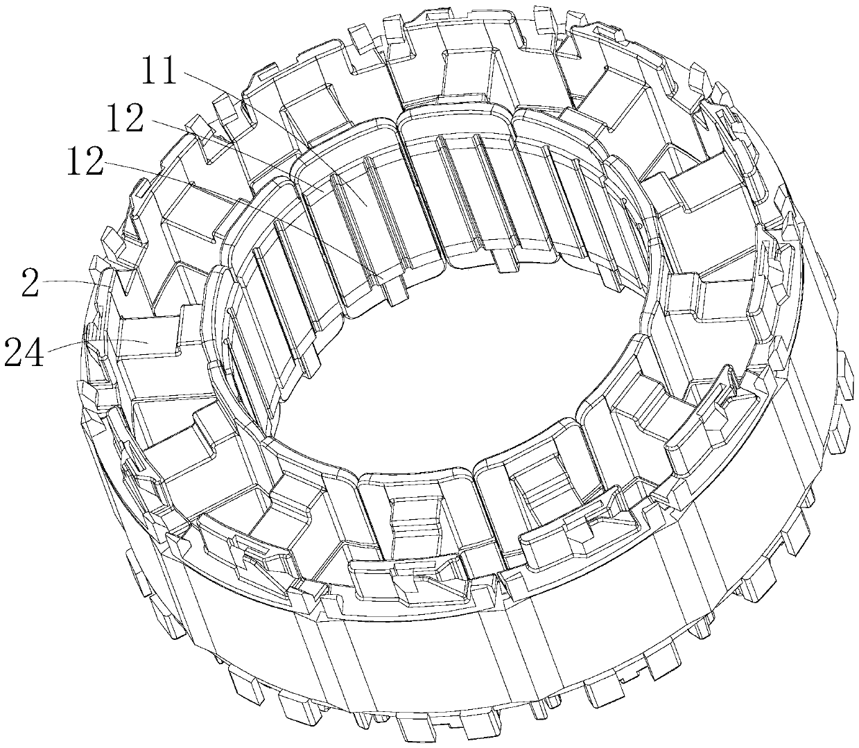 Stator core components and stator, permanent magnet motor