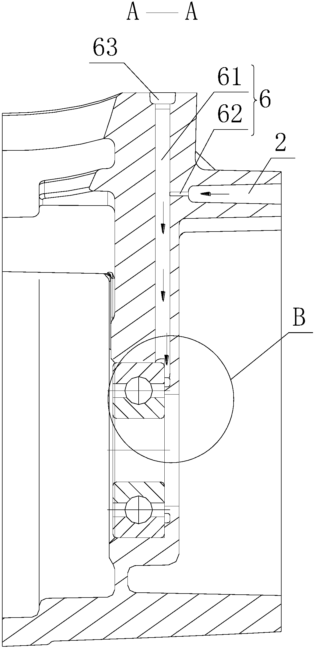 Balance shaft bearing lubricating structure