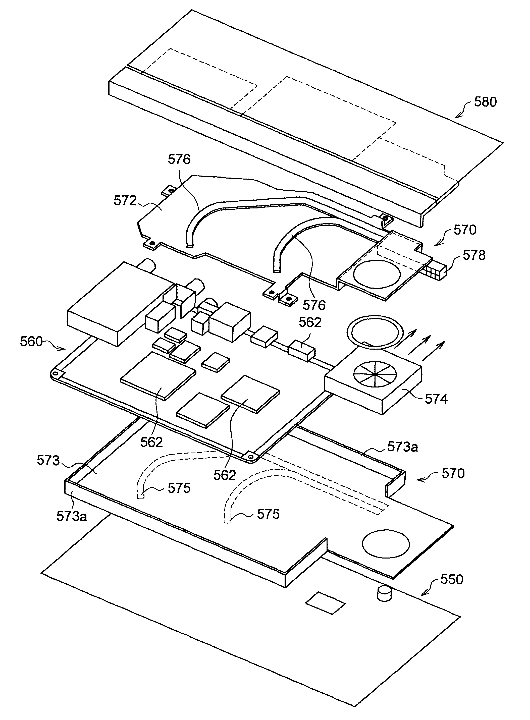 Heat radiation structure of electronic component and display device