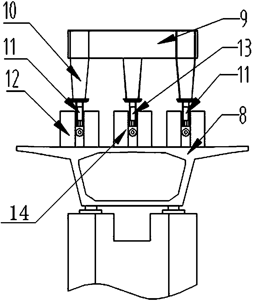 Transporting and erecting integrated bridge girder erection machine of rear cart three rows of tires