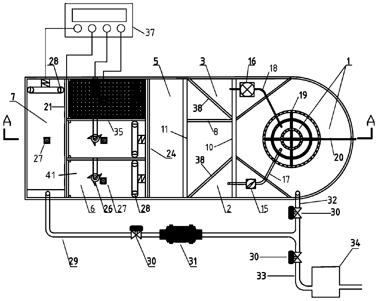 Research device for toxicological effects of pollutants on fish