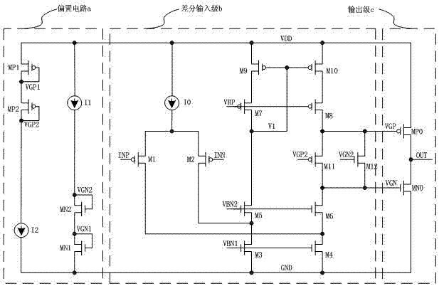 A High Gain Class A and B Operational Amplifier Circuit