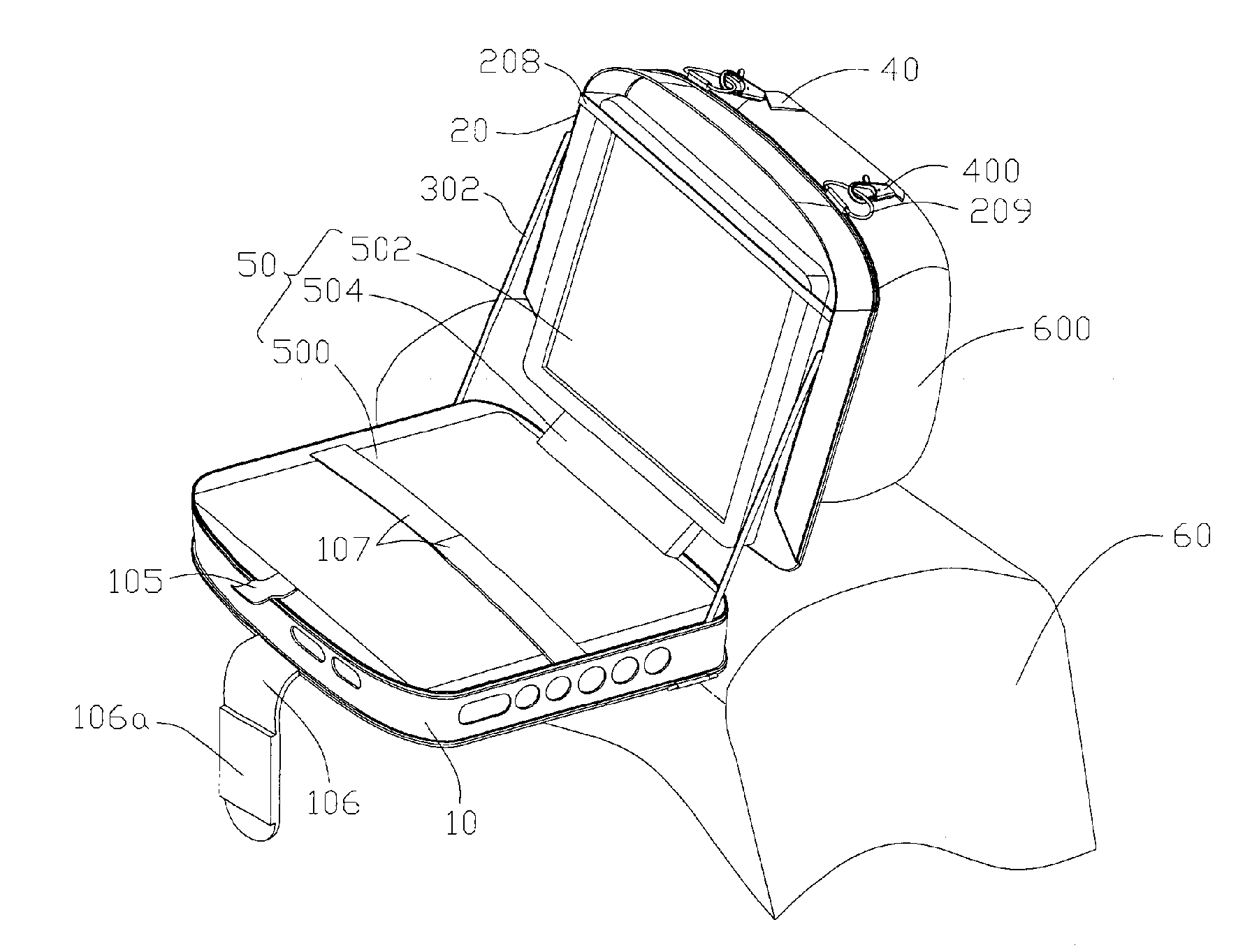 Carrying bag for suspending electronic entertainment apparatus
