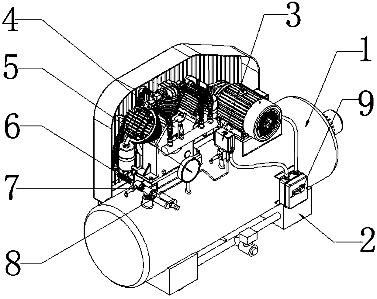 Air compressor based on hydrogen fuel cell