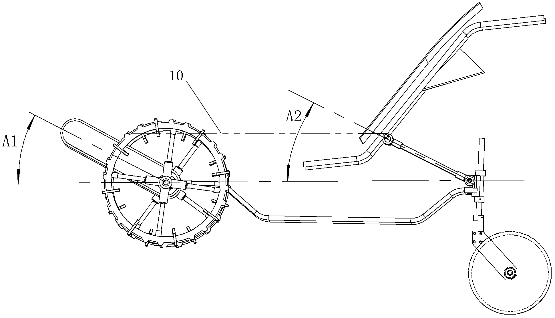 Walking type rice seedling planter traveling mechanism with machine frame capable of doing up-and-down movement