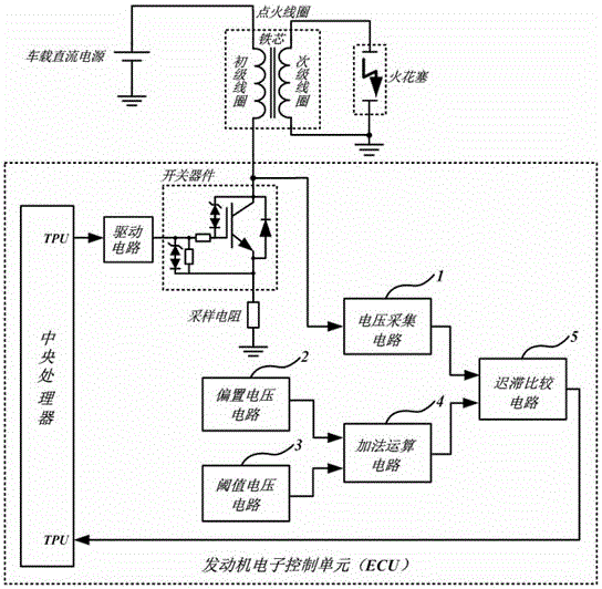 Spark duration time monitoring circuit for engine ignition system