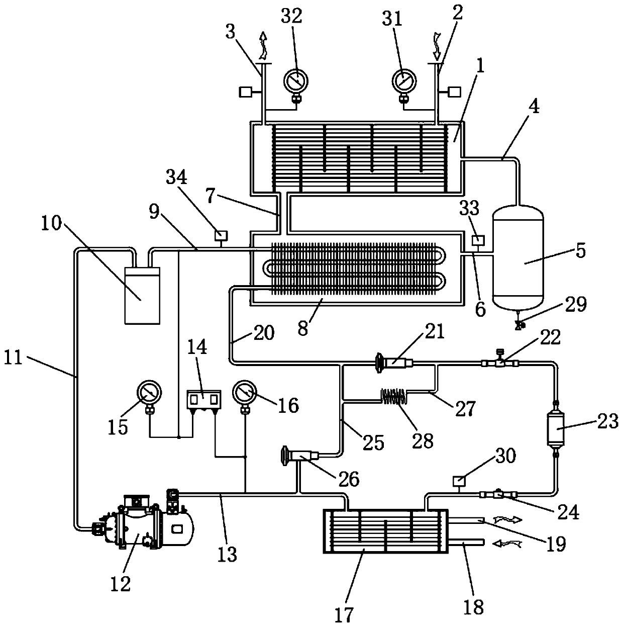 Large-scale refrigeration-type drying machine with stepless energy adjustment