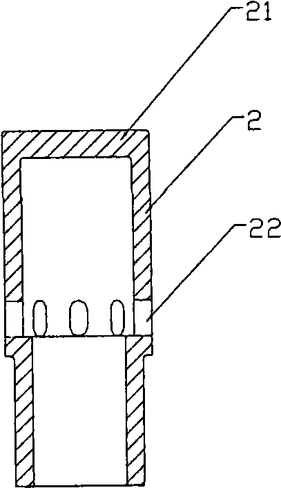 Embedded type cylindrical blast cap with throttling block