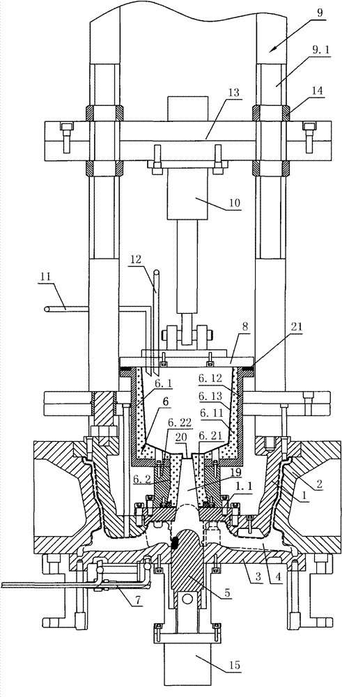 Aluminum alloy wheel gravity casting die and casting method thereof