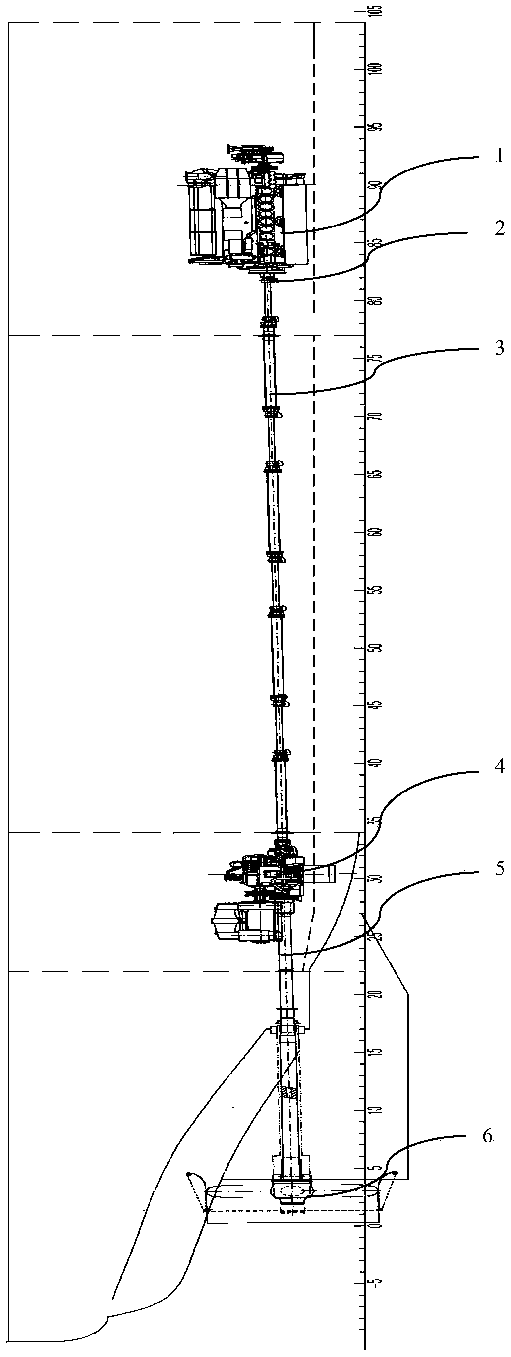 Long shafting arranging and installing method of platform work ship