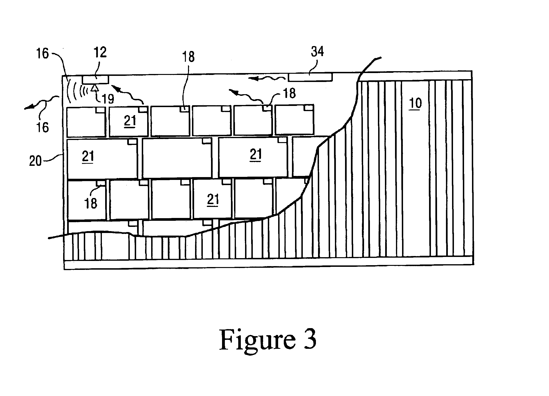 Method for enabling communication and condition monitoring from inside of a sealed shipping container using impulse radio wireless techniques