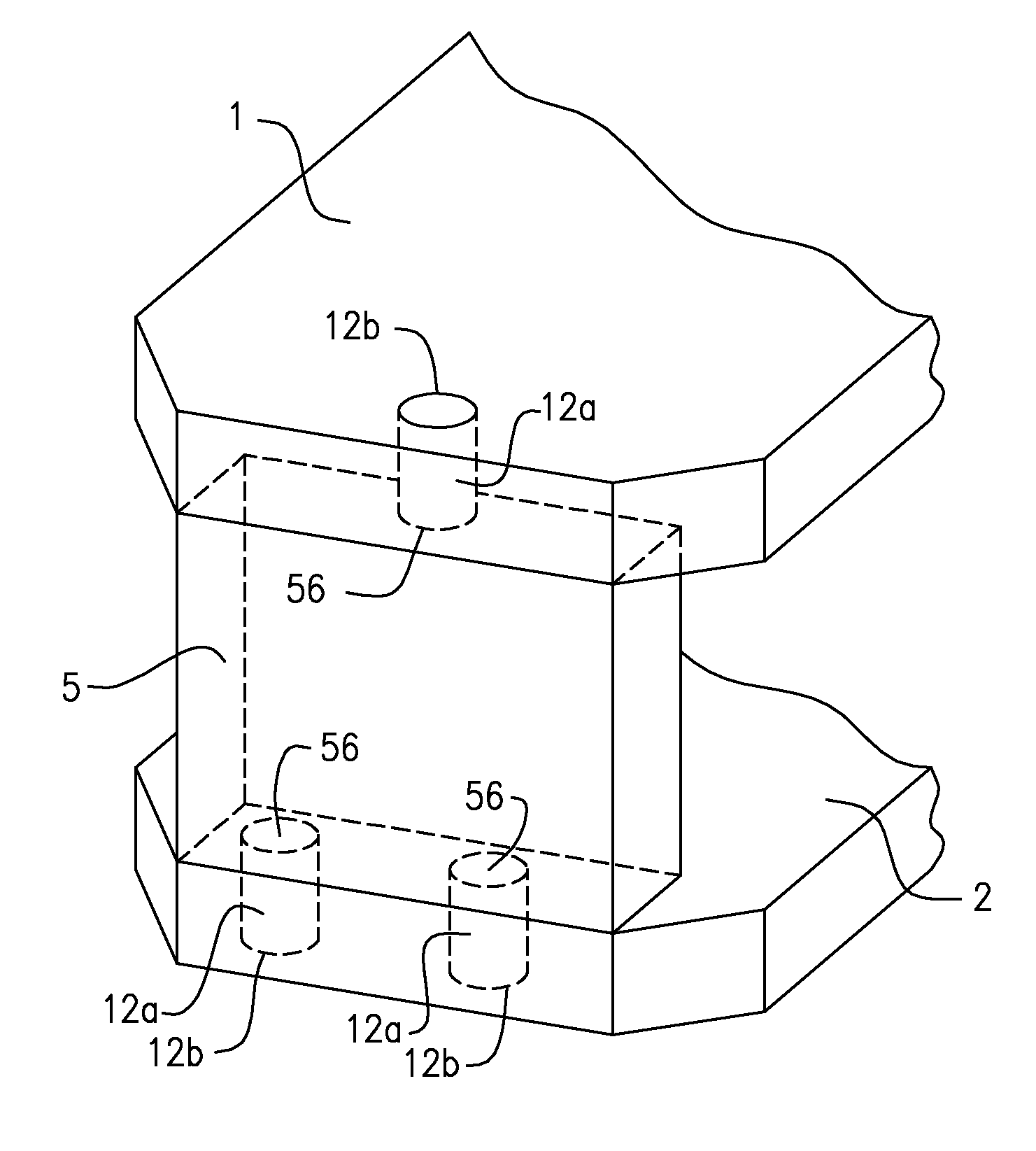 Interferometer, and optical assembly each having a three-pin mount for mounting an optical element at at least three points or areas and method of mounting same