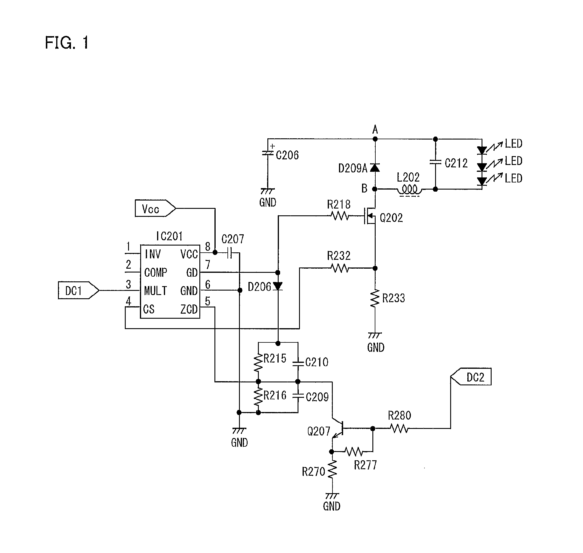 LED drive circuit and LED driving method