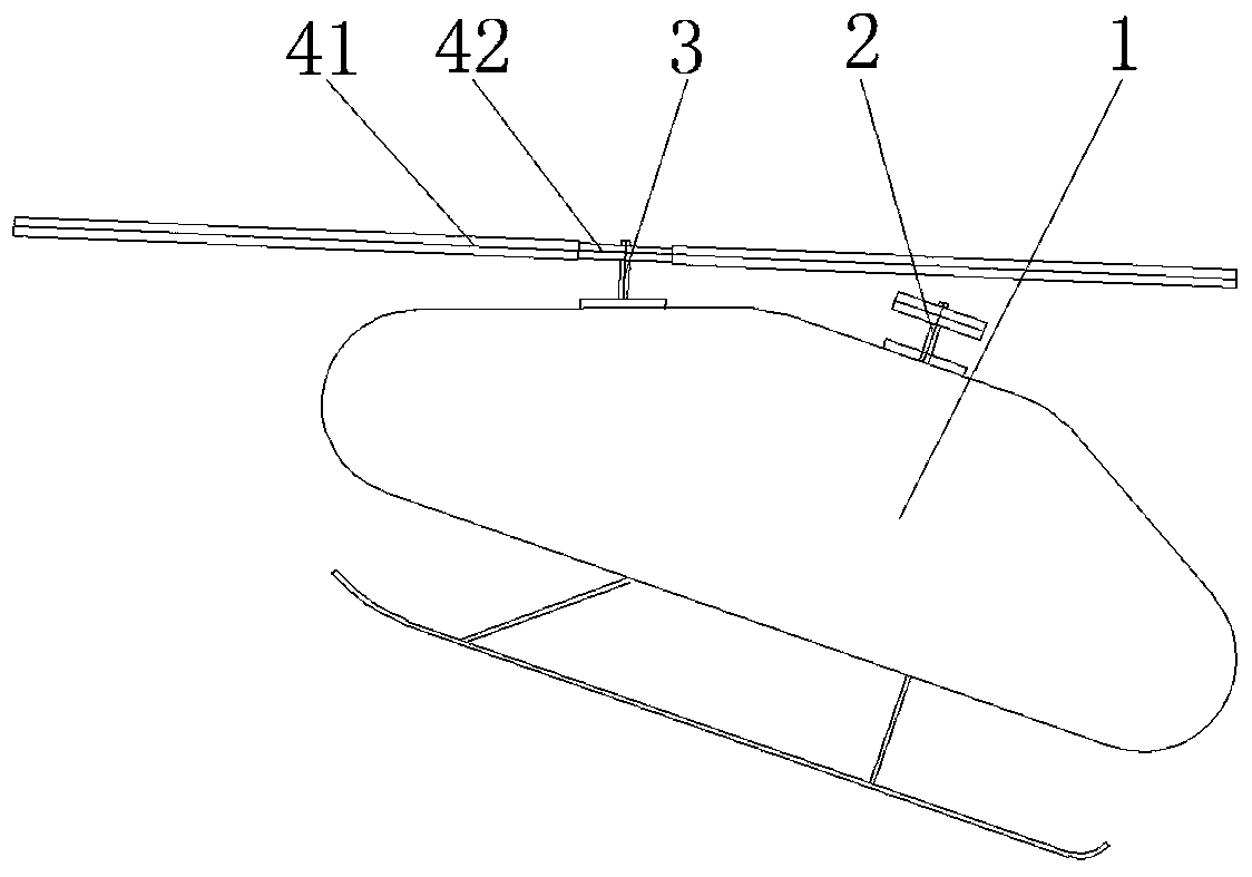 Asymmetric double axle helicopter and flying method thereof