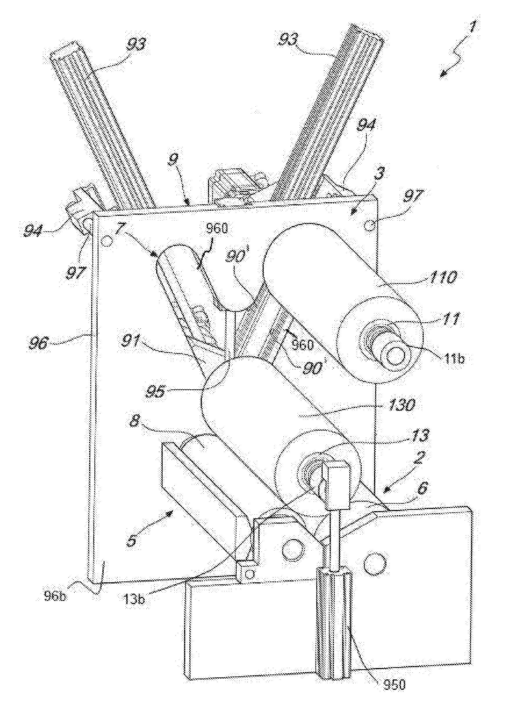 Method and device for replacing the printing roller of a printing unit of a printing machine