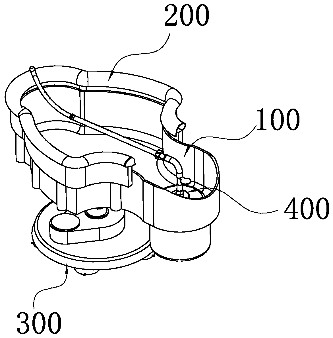 An anus and genital cleaning device