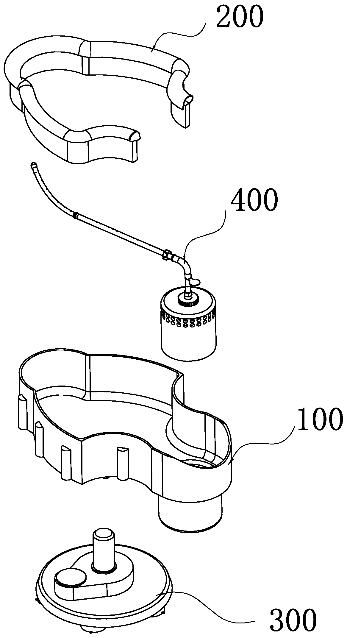 An anus and genital cleaning device