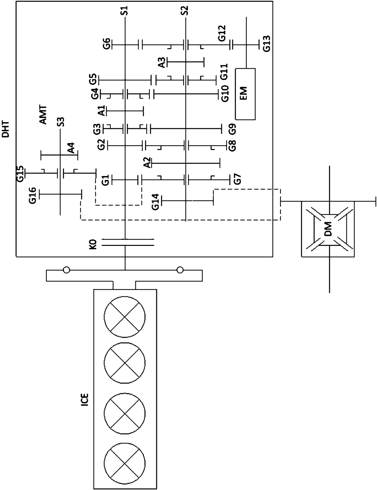 Hybrid powertrain and hybrid vehicle