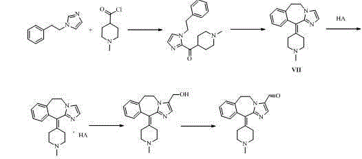 Alcaftadine intermediate and synthetic method for alcaftadine