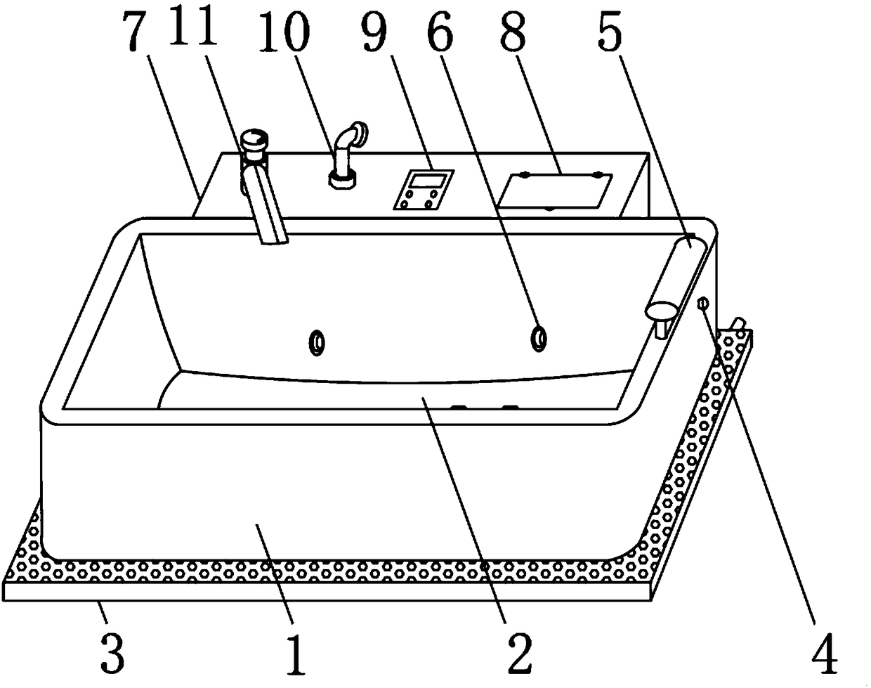 Bathtub capable of conducting massaging through water flow