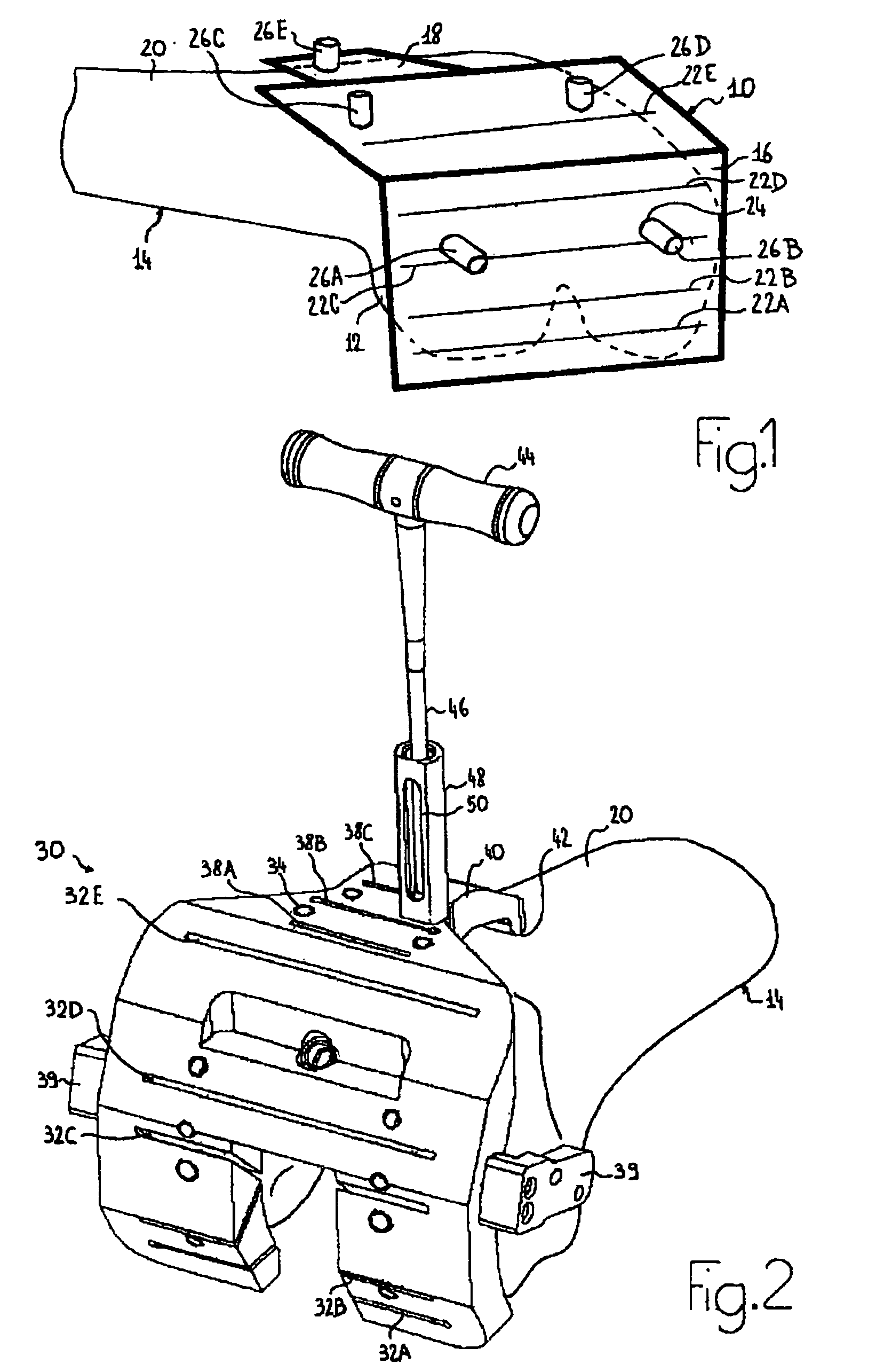 Device for positioning a bone cutting guide